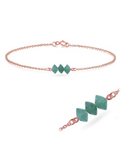 Rose Gold Plated Aventurine Silver Bracelets BRS-425-RO-GP